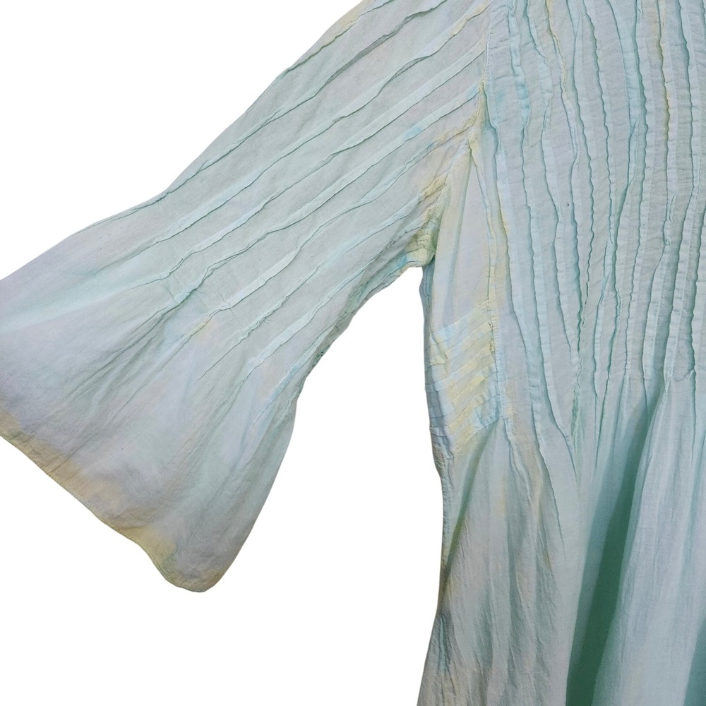 Soft Surroundings Light Aqua Green Crinkle Tunic Dress - Picture 5 of 9